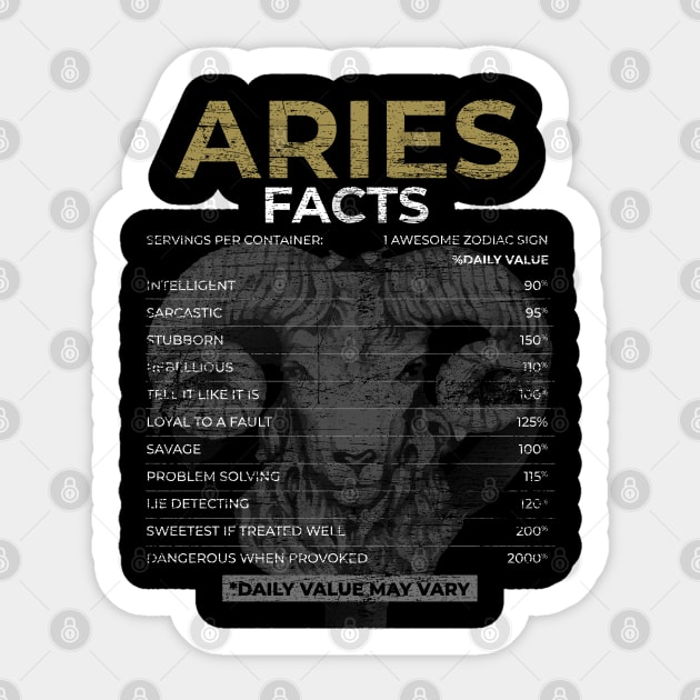 Aries Zodiac Signs Sticker by ShirtsShirtsndmoreShirts